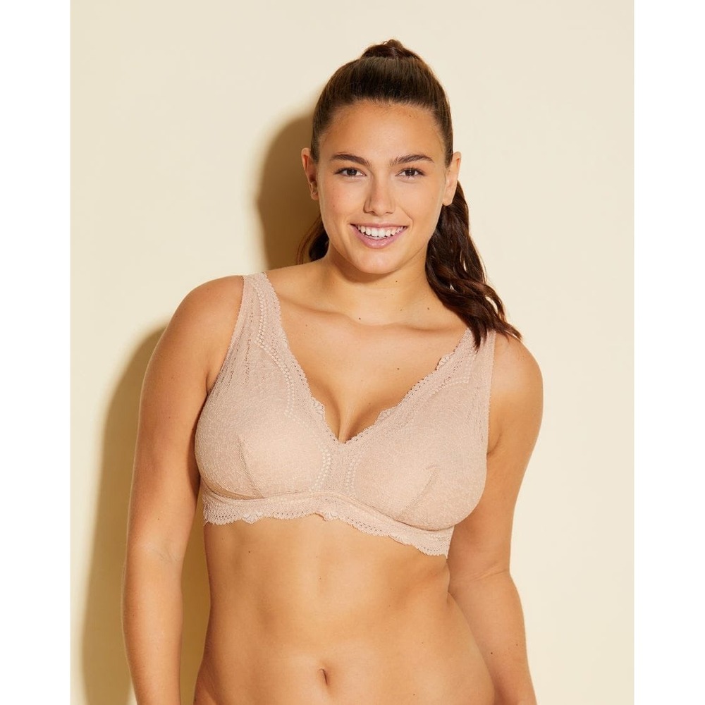 Cosabella Forte Curvy Longline‎ Bralette Sette Beige Lace XS NEW